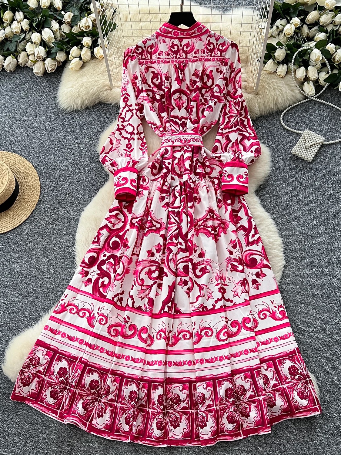 Always on the go print dress ED154 images